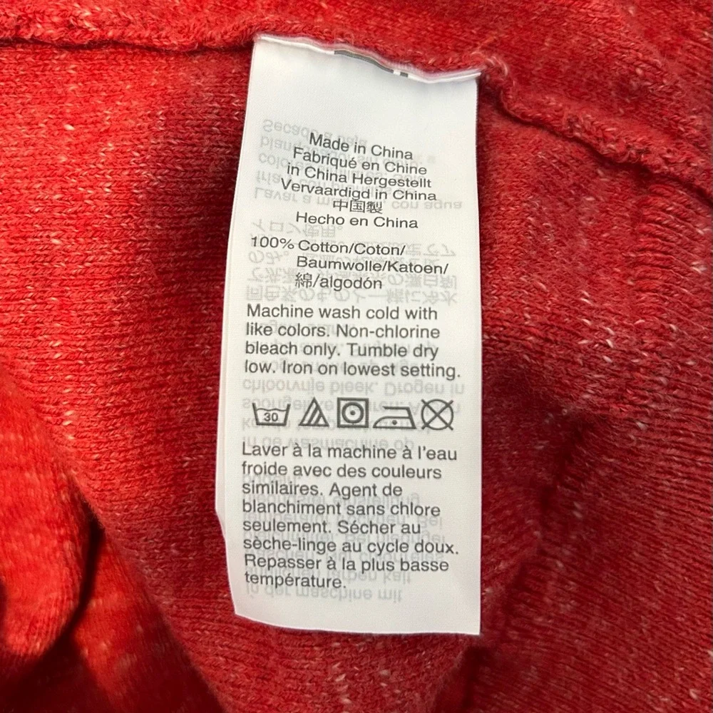 J CREW Red Men’s Raglan Budded Crew Neck Sweater Size Small